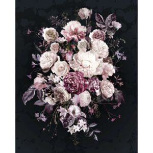 Komar Fototapete Bouquet Noir Rosa und Schwarz 200 x 250 cm 611620