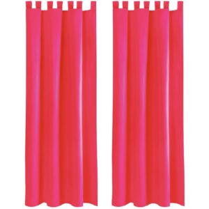 Bestlivings 2er Set Dekoschal EllenSchlaufe mit Raffhalter & Haken 140 x 175 cm Pink