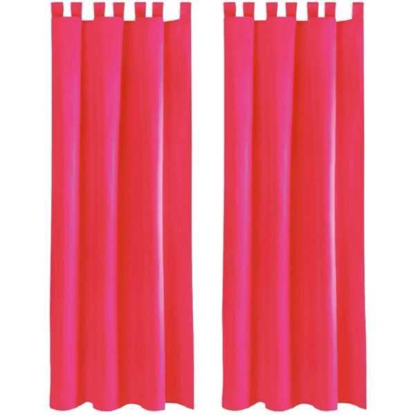 Bestlivings 2er Set Dekoschal EllenSchlaufe mit Raffhalter & Haken 140 x 175 cm Pink