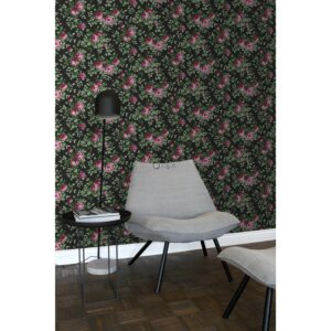 Origin Wallcoverings Tapete Rosen Schwarz und Rosa 53 cm x 10