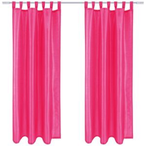 Arsvita 2er Pack Gardine Blickdicht Alessia mit Schlaufen 140 cm x 175 cm Pink