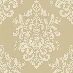 Bricoflor Barock Tapete in Beige Weiß Elegante Vlies Barocktapete Ideal für Wohnzimmer und Badezimmer Ornament Vliestapete mit Muster aus Vinyl