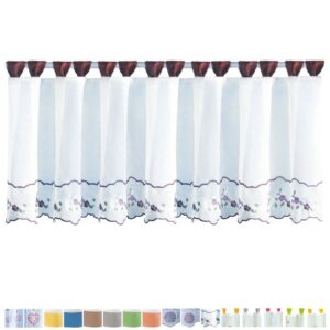 Arsvita Bistrogardine mit Schlaufen 150 cm x 45 cm Weinrot Blumen