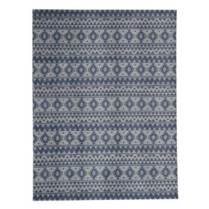 MeGusta Flachflor Teppich Vintage Hellblau Polyester 160x230 cm Luisa