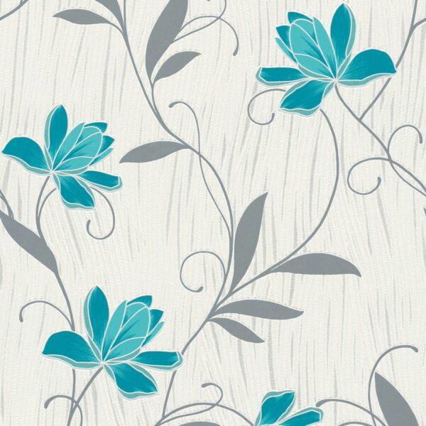 Tadessi Tapete Blumen Florentin M1 No 2154 Papiertapete Blau Grau Floral