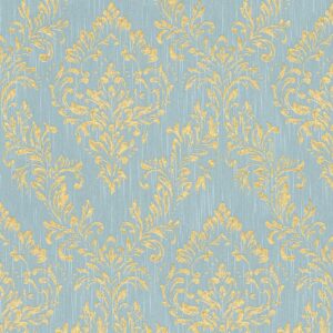 Tadessi Tapete Barock Giulia M1 No 2179 Vliestapete Gold Blau Ornament Barocktapete