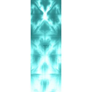 ESTAhome Fototapete Wandfüllendes Tie-Dye Shibori Muster Türkis 100 x 279 cm 158822