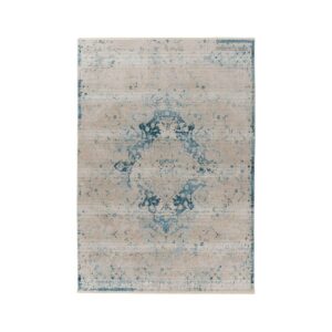 MeGusta Kurzflor Teppich VintageDesign UsedLook Orientalisch Blau 160 x 230 cm