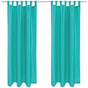 Arsvita 2er Pack Gardine Blickdicht Alessia mit Schlaufen 140 cm x 245 cm Türkis