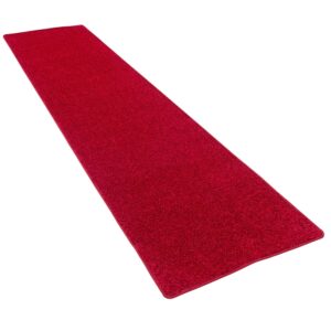 Snapstyle Hochflor Velours Teppich Läufer Mona Rot 100x300cm