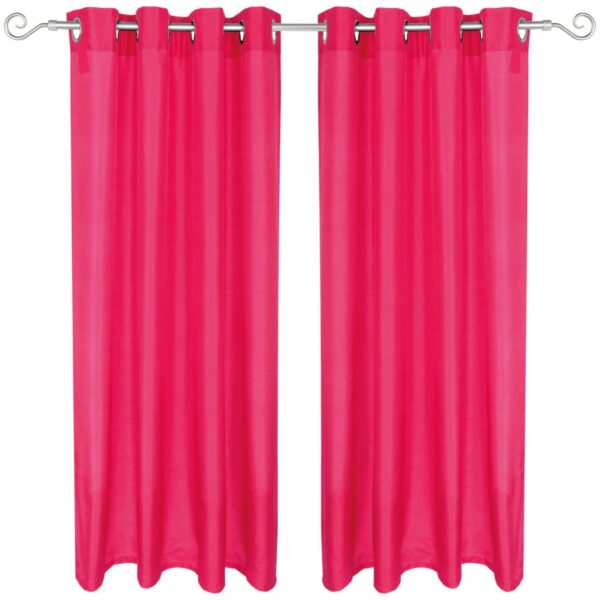 Arsvita 2er Pack Gardine Blickdicht Alessia mit Ösen 140 cm x 145 cm Pink