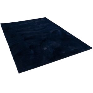 Pergamon Luxus Super Soft Fellteppich Plush Dunkelblau 60x90cm