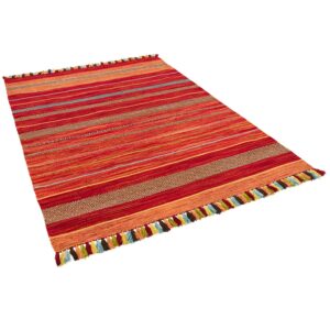 Pergamon Natur Teppich Kelim Kalleen Rot 70x140cm