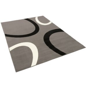 Pergamon Teppich Modern Trendline Kreise Grau 120x170cm