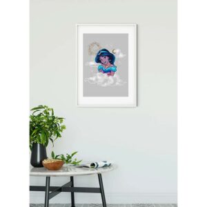 Disney Poster Jasmin Alladin Grau und Blau 50 x 70 cm 611706