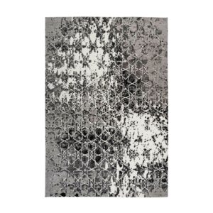 MeGusta Flachflor Teppich Modern Grau Baumwolle 200x290 cm Claudia