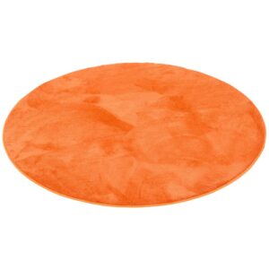 Pergamon Luxus Super Soft Hochflor Teppich Melia Rund Orange 200x200cm