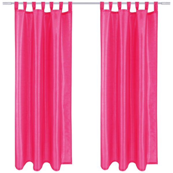 Arsvita 2er Pack Gardine Blickdicht Alessia mit Schlaufen 140 cm x 145 cm Pink