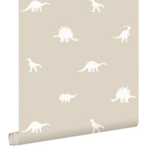 ESTAhome Tapete Dinosaurier Beige 53 cm x 10