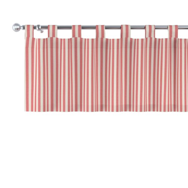 Dekoria Kurzgardine mit Schlaufen aus Stoffkollektion Quadro in Rot-Ecru in 390 x 40 cm