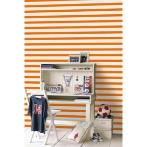 ESTAhome Tapete Streifen Orange und Weiß 53 cm x 10