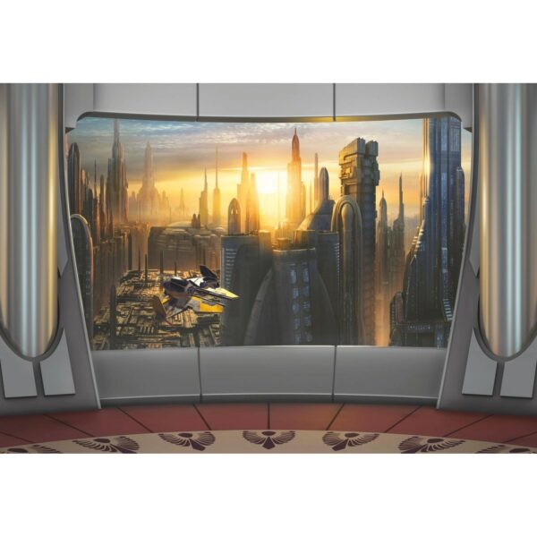 Disney Fototapete Star Wars Coruscant Grau Rot und Beige 368 x 254 cm 612222