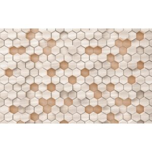 Sanders & Sanders Fototapete Hexagon Beige und Sandbraun 400 x 250 cm 611884