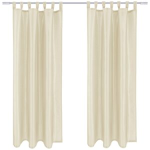 Arsvita 2er Pack Gardine Blickdicht Alessia mit Schlaufen 140 cm x 145 cm Beige