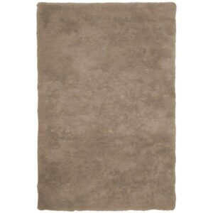 MeGusta Shaggy Hochflor Teppich Uni Modern Taupe Polyester 60x110 cm Clara