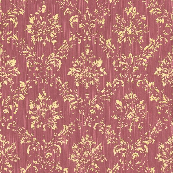 Bricoflor Edle Tapete Rot Gold Metallic Textil Vliestapete mit Ornament für Esszimmer und Schlafzimmer Elegante Vlies Textiltapete mit Barock Muster