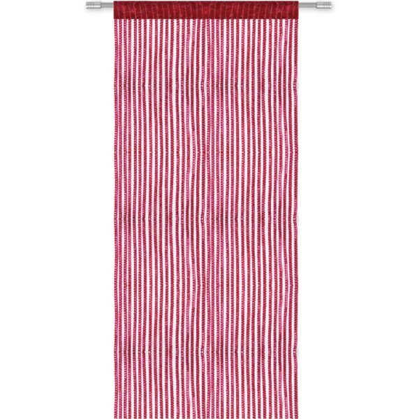 Bestlivings Metall Optik Fadenvorhang Trennvorhang Gardine Stangendurchzug ca. 90 cm x 200 cm Rot