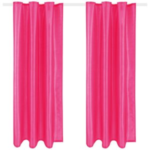 Arsvita 2er Pack Gardine Blickdicht Alessia mit Universalband 140 cm x 145 cm Pink