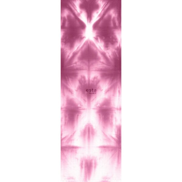 ESTAhome Fototapete Wandfüllendes Tie-Dye Shibori Muster Tiefrosa 100 x 279 cm 158821