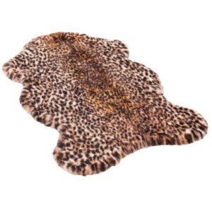 Pergamon Luxus Super Soft Fellteppich Pearl Leopard Shape Braun 100x140cm