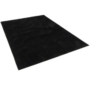 Pergamon Luxus Super Soft Hochflor Langflor Teppich Melia Schwarz 80x150cm