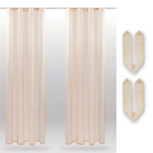 Bestlivings Dekoschal Noella mit Universalband 2er Pack 140 cm x 175 cm Inkl. Raffhalter Beige