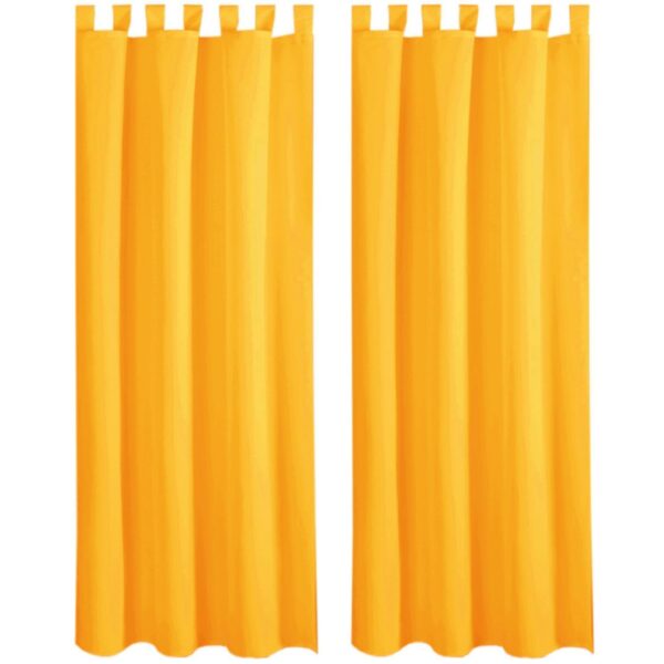 Bestlivings 2er Set Dekoschal EllenSchlaufe mit Raffhalter & Haken 140 x 245 cm Hellorange