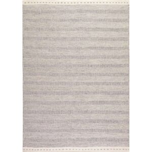 MeGusta Kurzflor Teppich Vintage Modern Silber Wolle 140x200 cm Clara