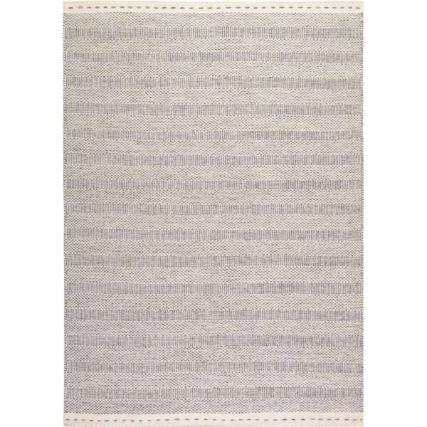 MeGusta Kurzflor Teppich Vintage Modern Silber Wolle 140x200 cm Clara