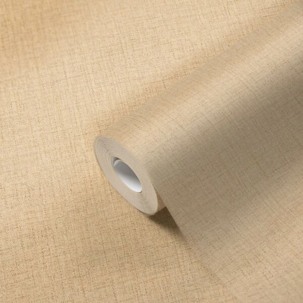 Livingwalls Tapete Uni Creme-Beige 53 cm x 10