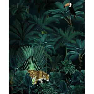 Komar Fototapete Jungle Night Grün 200 x 250 cm 611626