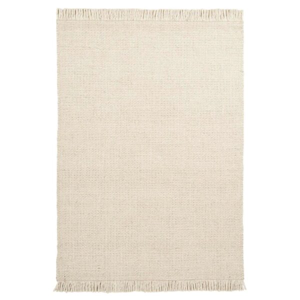 MeGusta Kurzflor Teppich Uni Modern Creme Wolle 200x290 cm Clara