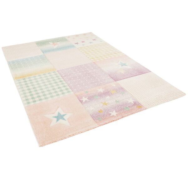 Pergamon Kinder Teppich Maui Kids Karo Stars Rosa 160x230cm