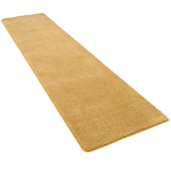 Snapstyle Hochflor Shaggy Läufer Teppich Palace Curry 100x400cm