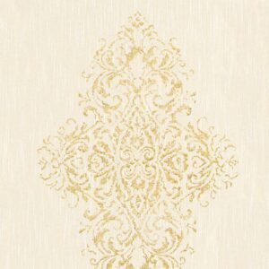 Tadessi Tapete Barock Gioele M1 No 2258 Vliestapete Creme Gold Ornament Barocktapete