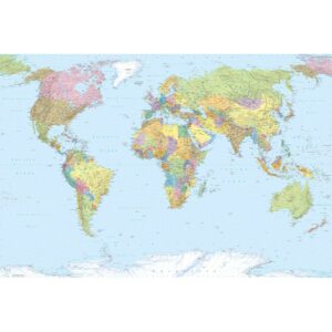 Komar Fototapete World Map Multicolor 368 x 248 cm 611132