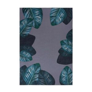 MeGusta Flachflor Teppich Modern Schwarz - Grün Polyester 80x150 cm Marianela