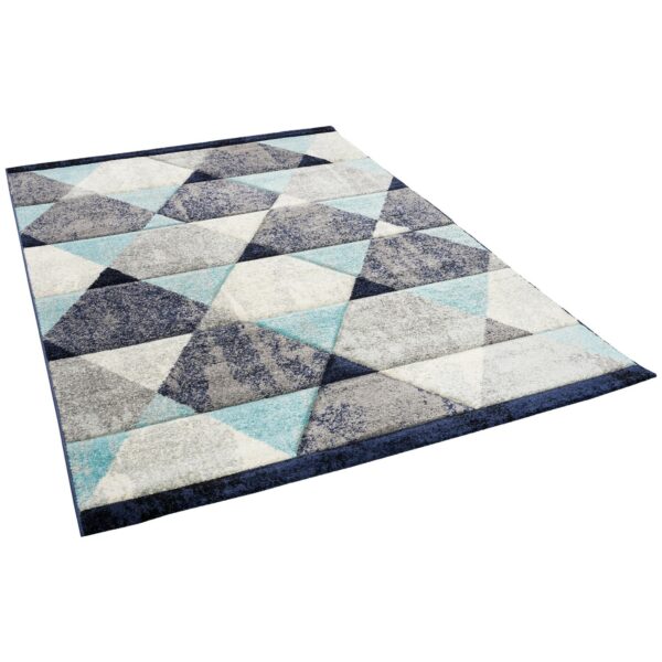 Pergamon Designer Teppich Maui Modern Rauten Grau Blau 200x290cm