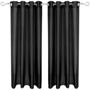 Arsvita 2er Pack Gardine Blickdicht Alessia mit Ösen 140 cm x 175 cm Schwarz