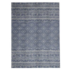 MeGusta Flachflor Teppich Blau Vintage  80 x 150 cm